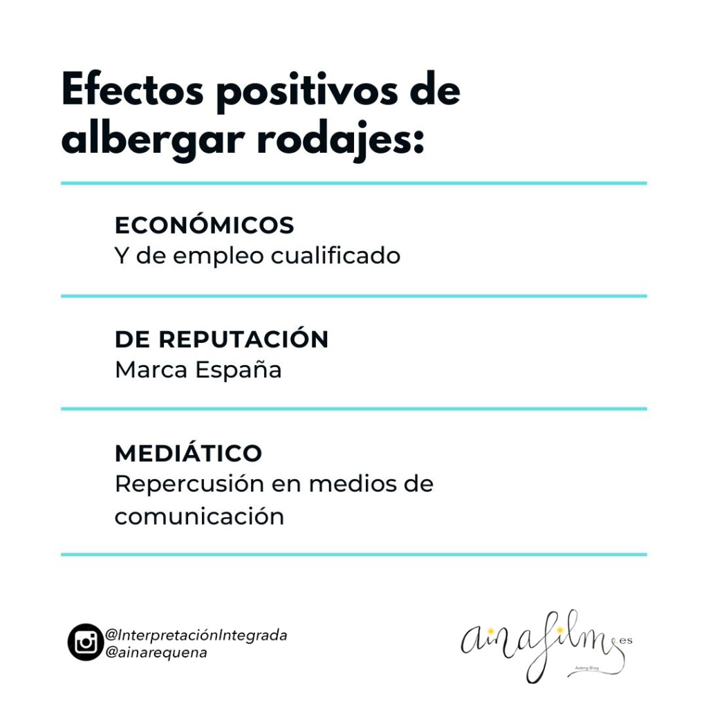 Beneficios de albergar rodajes