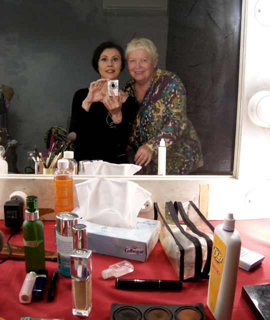 Con Sylvie Imbert, maquilladora francesa ganadora de 2 premios Goya